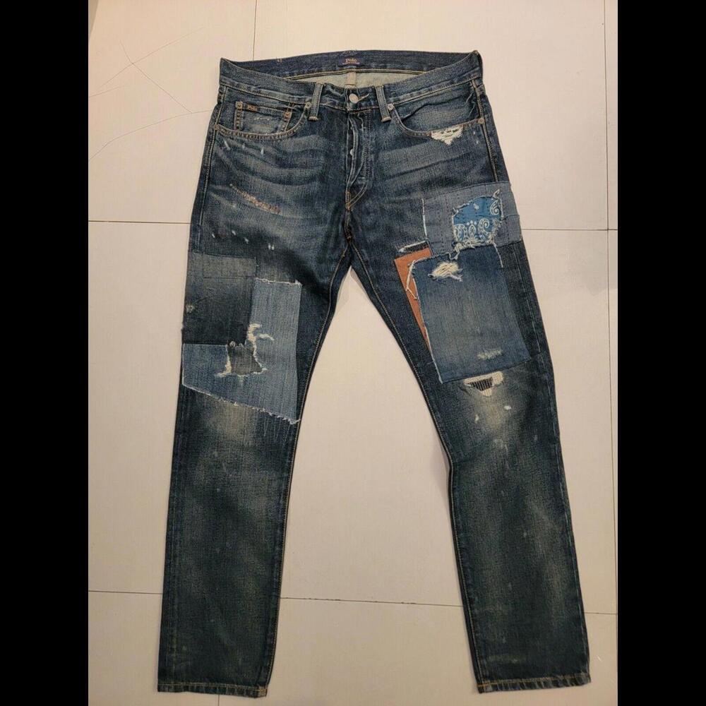 POLO RALPH LAUREN Mens Sullivan Slim Patchwork Denim Jeans